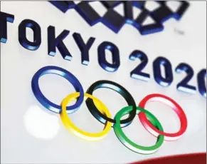  ?? AFP ?? The Tokyo 2020 Olympics Games logo is seen in Tokyo on January 28.