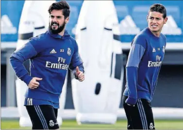  ??  ?? PARA VIGO. Las bajas de Modric y Kroos ante el Celta obligarán a Zidane a elegir entre Isco y James.