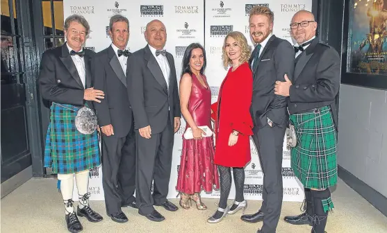  ?? Pictures: Steven Brown. ?? From left: producers Jim Kreutzer and Ken Whitney, director Keith Bank, Fiona Ufton, Therese Bradley, Jack Lowden and director Jason Connery at the UK premiere of the film Tommy’s Honour in St Andrews.