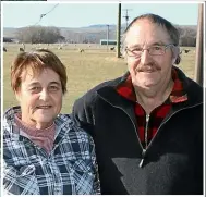  ??  ?? Ophir farmers Irene and Sam Leask. Sam Leask’s great grandfathe­r William Leask was one of the first to arrive in Ophir – then called Blacks – for the gold rush in 1863.