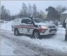  ??  ?? One of the Glen of Imaal Mountain Rescue vehicles in the snow.