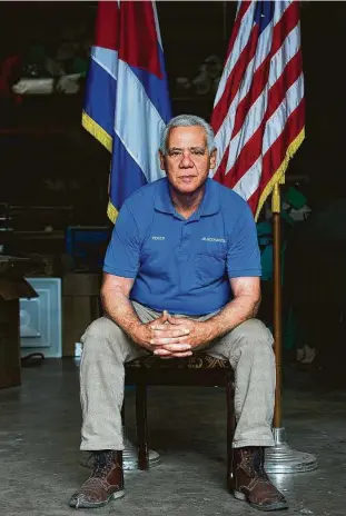  ?? Godofredo A. Vásquez / Staff photograph­er ?? “When I later turned on the TV in my office, I couldn’t believe my eyes,” said Renier Suárez, who came to the United States from Cuba two decades ago. “Not in this country!”