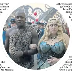  ??  ?? Sharon Rooney as Miss Atlantis with co-star Deobia Oparei in Tim Burton’s Dumbo
