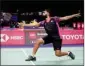  ?? PTI ?? Canada's BR Sankeerth returns a shot to India's Prannoy HS during their men's singles qualifying match at Thomas & Uber Cup in Bangkok, Thailand, Monday