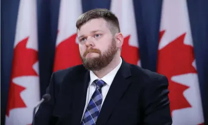  ??  ?? AggregateI­Q’s chief operating officer, Jeff Silvester, during a news conference in Canada in 2018. Photograph: Chris Wattie/Reuters