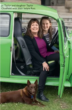  ??  ?? Jo Taylor and daughter Taylor Chadfield with their kelpie Roo.