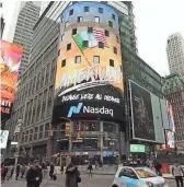  ?? BRANDED CITIES ?? An ad for “¡Americano!” in Times Square in December.