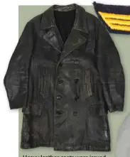  ??  ?? Heavy leather coats were issued to help protect Kriegsmari­ne deck crew from the worst of the Atlantic weather