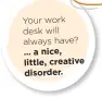  ??  ?? Your work desk will always have?