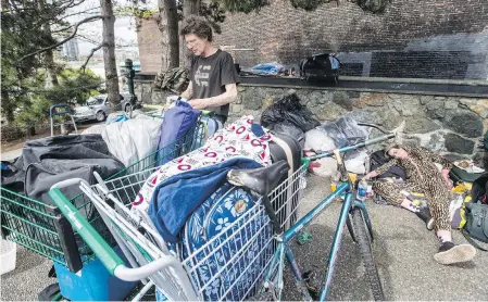  ?? DARREN STONE, TIMES COLONIST ?? Roy Osmond has camped at Reeson Park for more than a month. At first, he says, there were about five people. “Now it’s 10 to 18.”