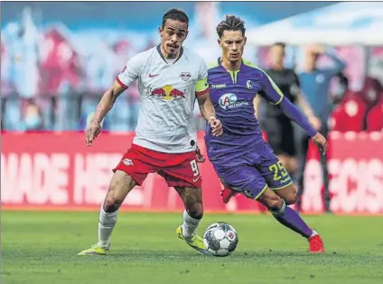  ?? FOTO: EFE ?? Poulsen hizo el gol del empate en el 76' para dar un punto al Leipzig