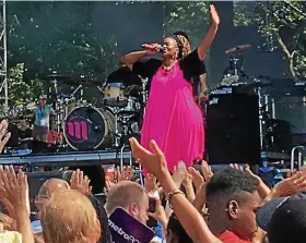  ?? NEWS-HERALD FILE ?? Christian recording artist Mandisa performed at The Fest in Wickliffe in 2018.