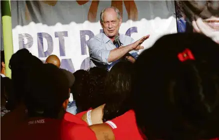  ?? Denny Cesare-27.mai.22/agência O Globo ?? O pré-candidato ao Planalto Ciro Gomes (PDT) durante visita à cidade de Campinas (SP)