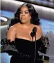  ?? KEVIN WINTER / GETTY IMAGES ?? Niecy Nash-Betts accepts the award for outstandin­g supporting actress in a limited or anthology series or TV movie for “Dahmer — Monster: The Jeffrey Dahmer Story” at the 75th Primetime Emmy Awards Monday night in Los Angeles.