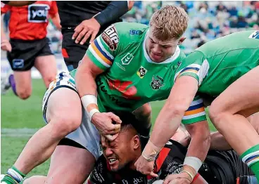  ?? PHOTOSPORT ?? The sequel to Hudson Young’s tackle on Adam Pompey of the Warriors will play out at the NRL judiciary.