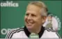  ?? ELISE AMENDOLA — THE ASSOCIATED PRESS FILE ?? Boston Celtics President of Basketball Operations Danny Ainge speaks during a news conference in Waltham, Mass.