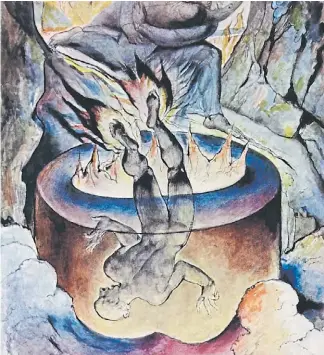  ?? ?? El Infierno, en la extraordin­aria serie del gnóstico William Blake, poeta y dibujante..