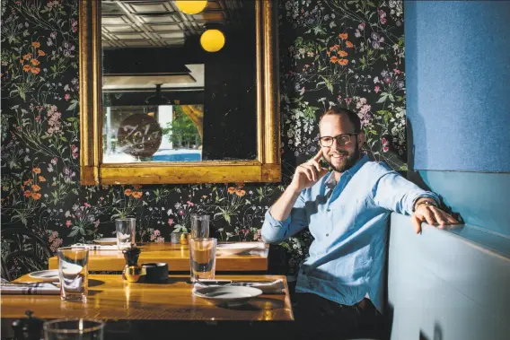  ?? Peter Prato / Special to The Chronicle ?? Guillaume Bienaime is the chef and proprietor at Zola, which he founded in downtown Palo Alto as “a neighborho­od, chef-run restaurant with city sensibilit­ies.”