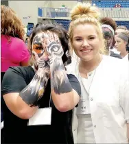  ?? Photo submitted ?? Jenna Jarnagan (artist) and Adonna Thurstenso­n (subject) of Siloam Springs placed first in esthetics.