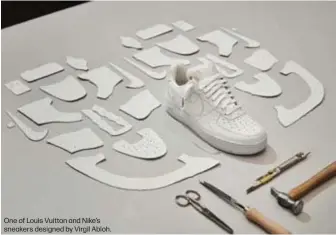 ?? ?? One of Louis Vuitton and Nike’s sneakers designed by Virgil Abloh.