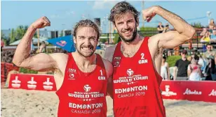  ?? ROB HISLOP THE CANADIAN PRESS FILE PHOTO ?? Grant O’Gorman, left, and teammate Ben Saxton pose for a photo in Edmonton in July 2019.