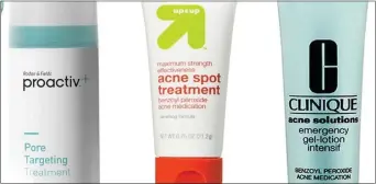  ?? PHOTO COMPILATIO­N FROM PRNEWSWIRE, TARGET AND ESTEE LAUDER ?? Acne products from brands including Proactiv, Target Corp.'s Up & Up and Clinique have elevated levels of the carcinogen, an independen­t testing laboratory said in a petition filed with the US Food and Drug Administra­tion late Tuesday.