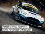  ??  ?? Yates has WRC2 experience, while Perez raced GT4 last year