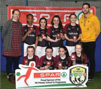  ??  ?? Tullyallen, winners of the Girls C Section at the FAI Schools Louth five-a-side competiton.
