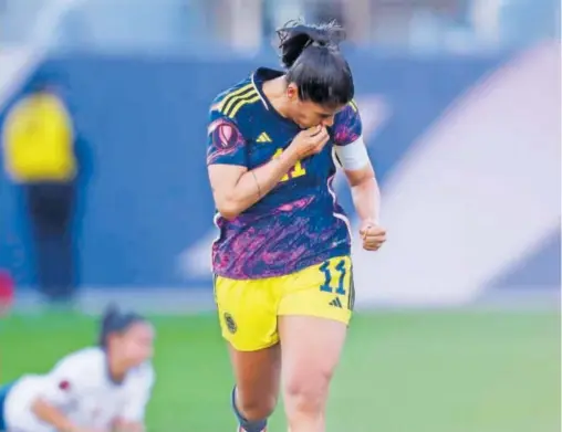  ?? CORTESÍA: @FCFSELECCI­ONCOL ?? Catalina Usme tuvo actividad en los cuatro partidos de la selección cafetalera