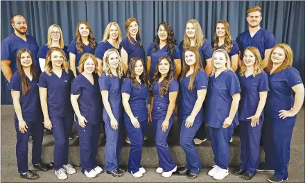  ?? COURTESY PHOTO ?? Cassville nursing students from Crowder College recently earned a 100% pass rate on the NCLEX licensure test. This marks the third year in a row the program has achieved a 100% pass rate. The 2019 Cassville nursing student graduates include Karen Hatfield of Pineville.