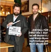  ??  ?? „EIN FALL FÜR ZWEI“Die 7. Staffel mit Monot (l.) und Wanja Mues läuft freitags um 20.15 Uhr im ZDF