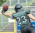  ?? BILD: Verein ?? Fing zwei Touchdowns: Johann Kruthaup