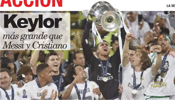  ?? Navas es el único costarrice­nse en ganar la Champions y ahora el primero en obtener el Trofeo EFE. Archivo/La República ??