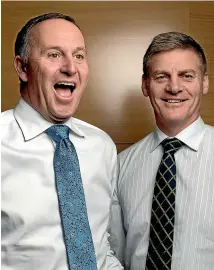  ?? STUFF ?? By the end John Key and his deputy, Bill English, had an easy rapport.