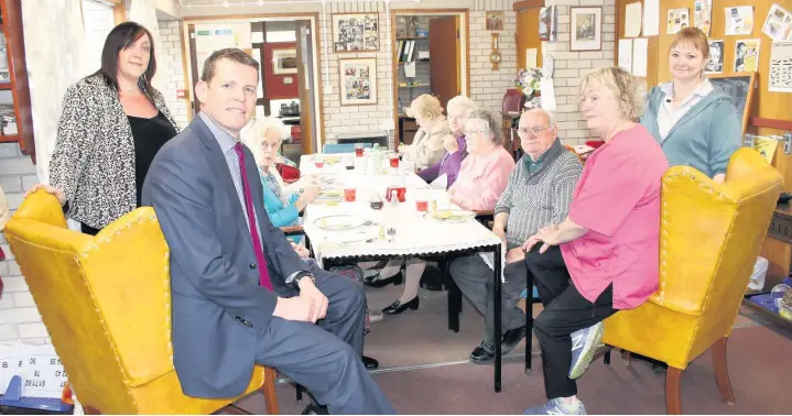  ??  ?? Rhun ap Iorwerth AM visiting the Moelfre Day Centre on Anglesey last week