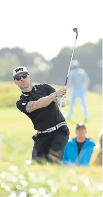  ?? Pictures: Getty and PA. ?? Clockwise: Ronan Keating; Shane Warne and Kyle MacLachlan in action in the Dunhill Links Championsh­ip, played across three courses this last weekend.