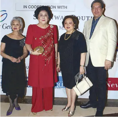  ??  ?? Gloria Angara, Imelda Marcos, Nedy Tantoco, Patrick Jacinto