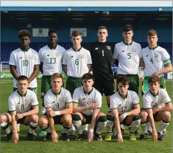  ??  ?? The Republic of Ireland side who beat Buglaria 2-0 at the RSC in Waterford last week. Sligo’s Seamas Keogh is pictured in the front row, bottom left. Photo: Sportsfile.