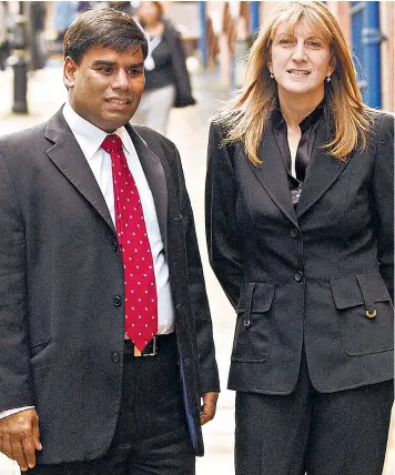  ??  ?? Khalid Mahmood, the Labour shadow minister, with Elaina Cohen, his former lover and parliament­ary assistant, in 2009