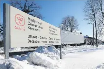  ?? TONY CALDWELL ?? Segregatio­n at the Ottawa-Carleton Detention Centre has leaped from five per cent of the population in 2013 to 13 per cent in 2016.