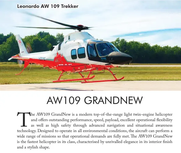  ??  ?? Leonardo AW 109 Trekker