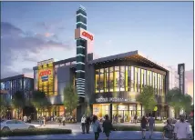  ?? SGPA ARCHITECTU­RE AND PLANNING ?? MoviePass is accepted at AMC theaters — including the new theater complex planned for Sunnyvale — and 91 percent of U.S. theaters.