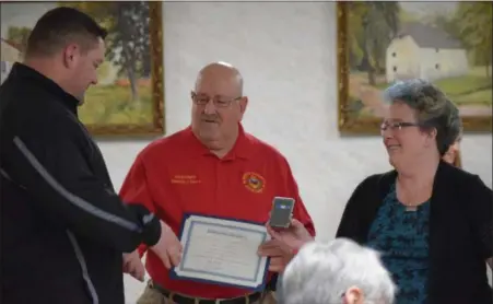  ?? Marian DenniS — MeDianeWS groUP ?? officers from around Berks county were honored with awards tuesday after they were nominated by their department­s’ chiefs for their efforts in aggressive driving enforcemen­t.