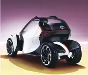  ??  ?? The i-Tril will be able to drive itself and is small enough to park perpendicu­larly in bays.