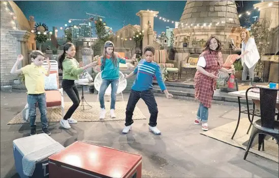  ?? Eric McCandless Disney Channel ?? JASON MAYBAUM, left, Navia Robinson, Sky Katz, Issac Ryan Brown, Raven-Symoné and Anneliese van der Pol in a scene from Disney’s “Raven’s Home.”