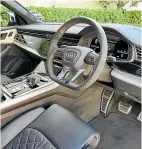  ??  ?? Audi knows how do do great interiors, but it has even outdone itself inside the SQ8.