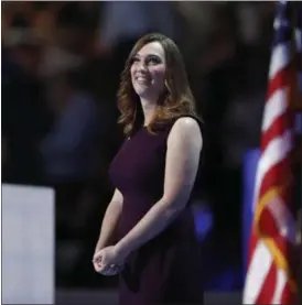  ?? PAUL SANCYA — THE ASSOCIATED PRESS FILE ?? LGBT rights activist Sarah McBride takes the stage during the final day of the 2016 Democratic National Convention in Philadelph­ia.