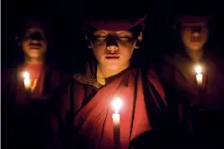  ??  ?? “Buddhist monks with candles, a concept that I executed on the spot without any prior ideas or leads.”— Subodh Shetty