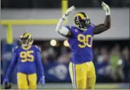  ?? MARK J. TERRILL — THE ASSOCIATED PRESS ?? Los Angeles Rams defensive end Michael Brockers celebrates during the second half in an NFL divisional football playoff game against the Dallas Cowboys Saturday in Los Angeles.