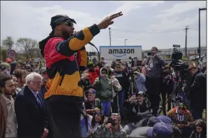  ?? (AP) ?? Chris Smalls, president of the Amazon Labor Union, speaks at a rally outside an Amazon warehouse on Staten Island in New York in 2022.